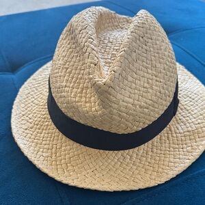Amazon Beige Straw Fedora with Dark Band